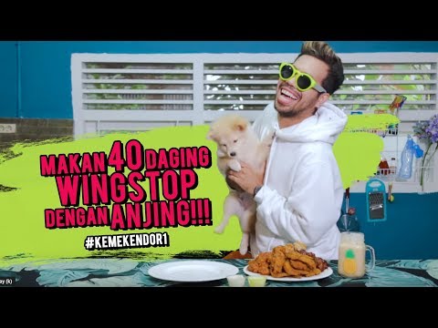 Makan 40 Daging WINGSTOP Dengan ANJING!!!  #KemeKendor1
