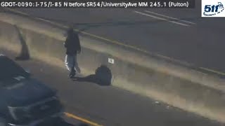 Georgia: Pedestrian Wandering Down I-75/I-85