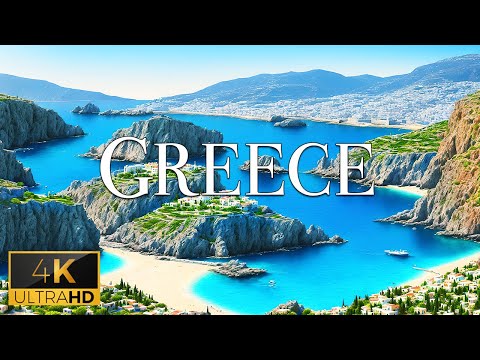FLYING OVER GREECE (4K Video UHD) - Soothing Music With Stunning Beautiful Nature For Relaxation