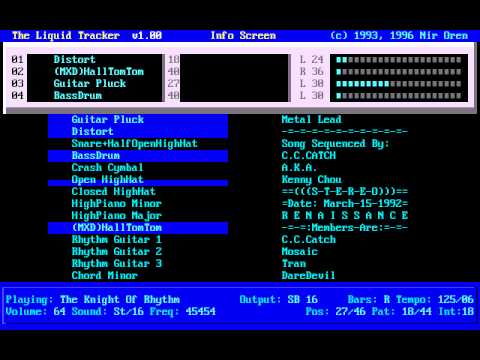 Knight Of The Rhythm - C.C.Catch '1992 (Liquid Tracker 1.00) PC-DOS