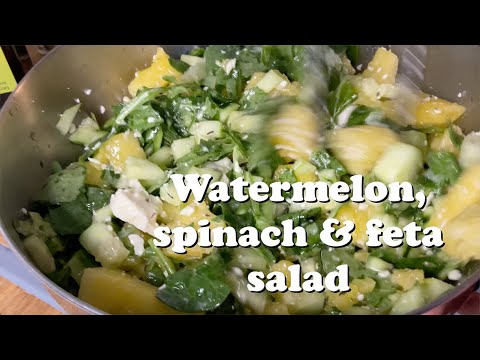How to make a Watermelon, spinach & feta salad