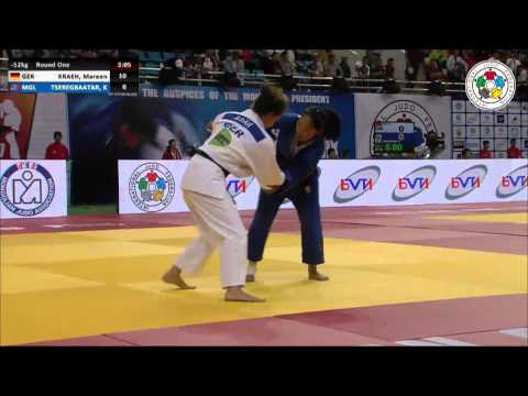 Mareen KRAEH (GER) Vs Khulan TSEREGBAATAR (MGL) - Judo Grand Prix Ulaanbaatar 2014 [-52kg]