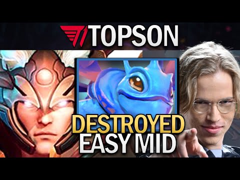 Invoker Dota 2 7.32 Gameplay T1.Topson destroyes Mid-Puck with Quas-Wex - TI12