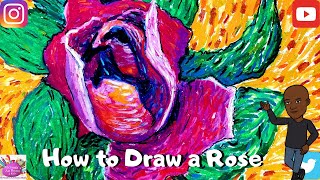 HOW TO DRAW A ROSE #StayHome and Draw A Rose #WithMe