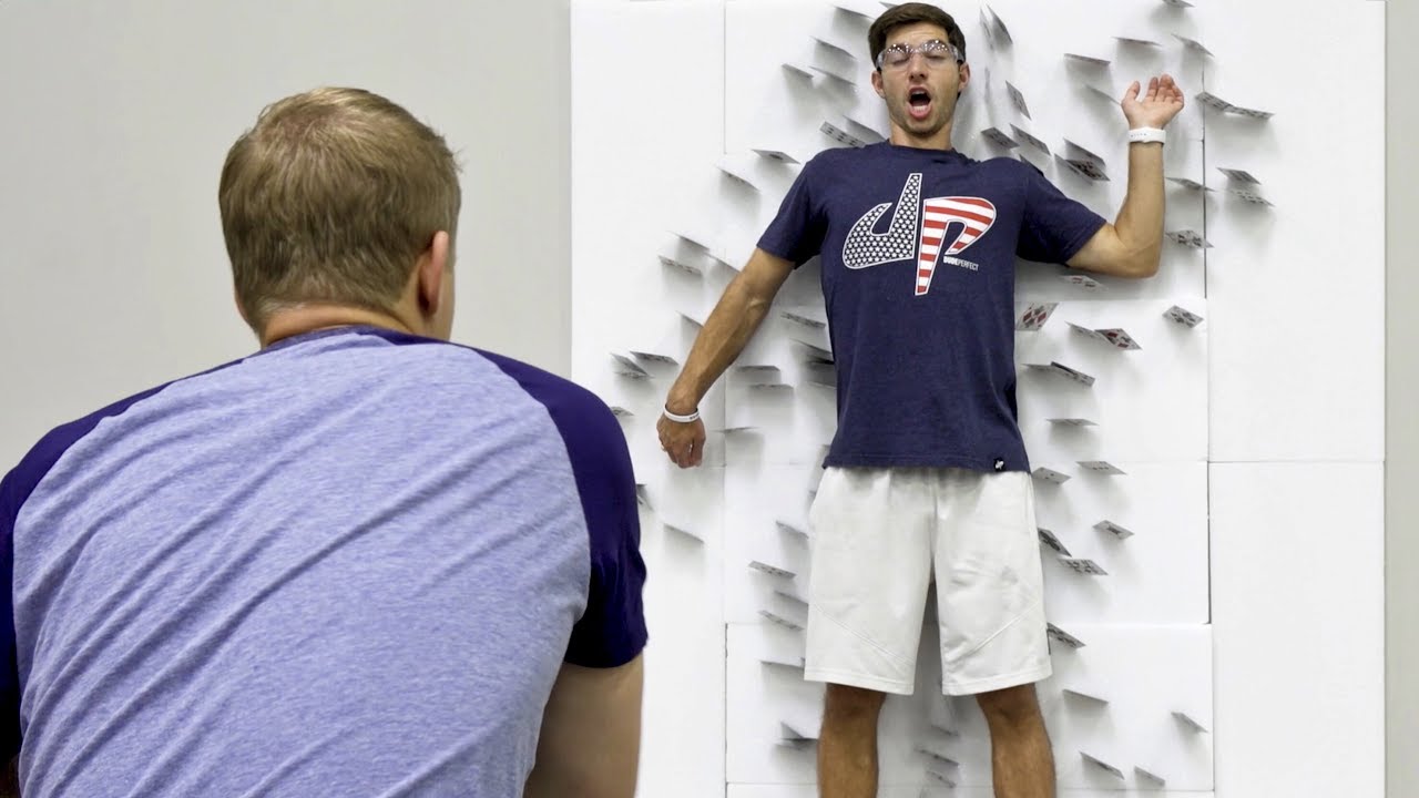 Card Throwing Trick Shots | Dude Perfect