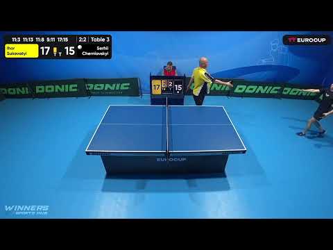 12:50 Ihor Sukovatyi 3-2 Serhii Cherniavskyi 28.04.2023 TT Euro.Cup Ukraine Master. Table 3