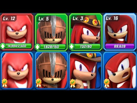 Sonic Forces vs Sonic Dash: All 8 Knuckles Skins - Movie Knukcles, Sir Gawain, Hunter K and Normal K