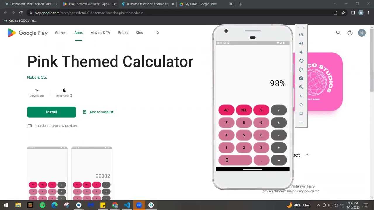 Fully Functional Calculator App (Flutter Framework, Dart Language)