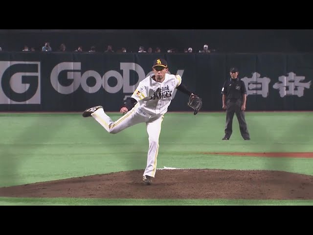 【8回表】ホークス・又吉克樹 移籍後初の登板で1回を無失点に抑える!! 2022年3月26日 福岡ソフトバンクホークス 対 北海道日本ハムファイターズ