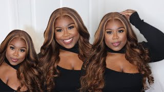 NO WORK NEEDED | Quick and Easy Glueless Highlight Brown Lace Wig | Remy Forte Hair