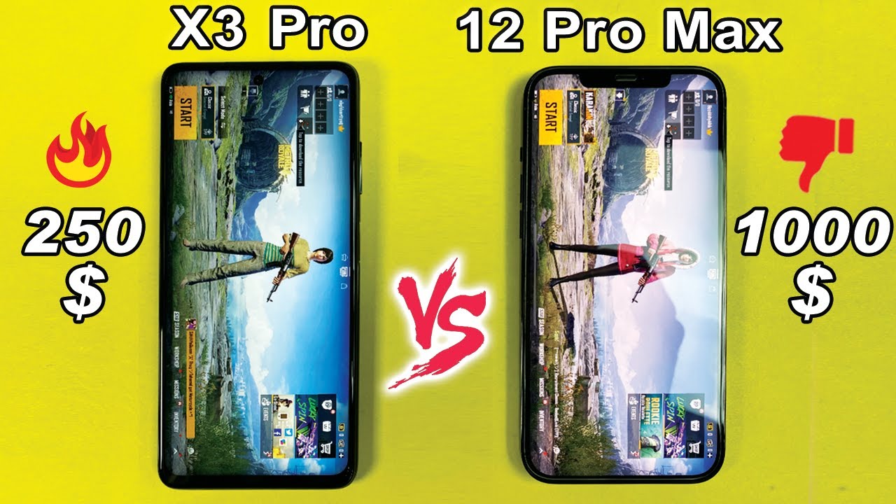 BATTLE OF 250$ vs 1000$ - Poco X3 Pro vs iPhone 12 Pro Max PUBG MOBILE TEST | Unbelievable😨