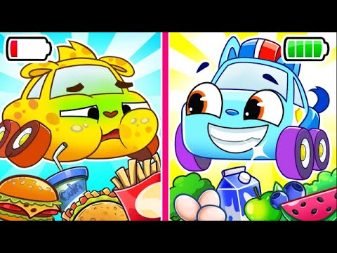 Healthy Food vs Junk Food Song 🍔🥗 Baby Cars Kids Songs