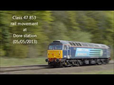Class 47 853 rail movement at Dore station (05/05/2013)