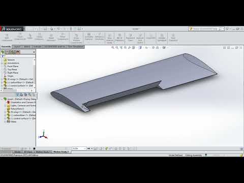 Solidworks | Wing control surface animation | Aileron animation in solidworks
