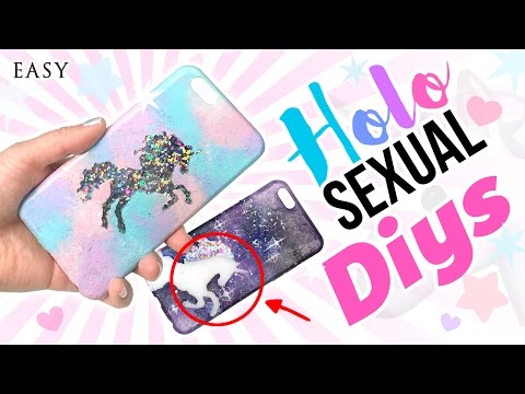 DIY HOLOSEXUAL Unicorn Phone Cases using Nail Art Techniques!! DIY Galaxy Phone Case Video
