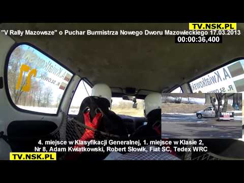 tv.nsk.pl 2013-03-17 V Rally Mazowsze Nowy Dwór Maz., 8, Kwiatkowski, Słowik, 4m w gen, 1m w kl2