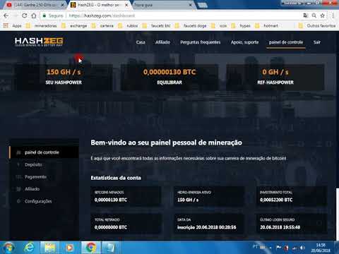 NOVA MINERADORA HASHZEG 150 GHS FREE