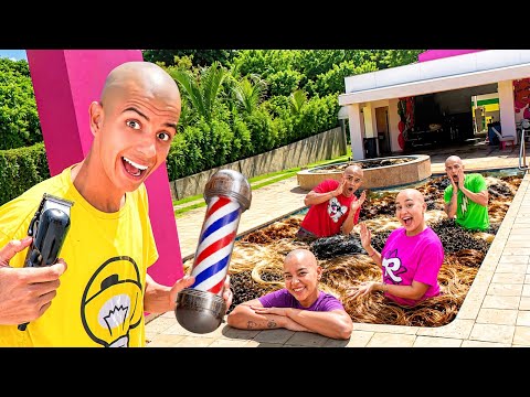 FIZ UMA PISCINA DE CABELO *Ficamos carecas ?