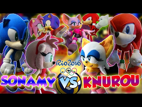 ABM: Sonic & Amy Vs Knuckles & Rouge VolleyBall Match Olympic Games!! HD