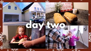 VLOGMAS DEC 2 | garage tour, alice baking bread, little free library + cloth diaper wash day