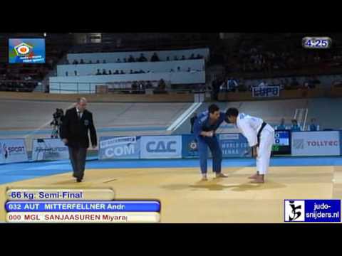 Judo 2010 World Cup Vienna: Andreas Mitterfellner (AUT) - Miyaraghaa Sanjaasuren (MGL) [-66kg] semi-final.