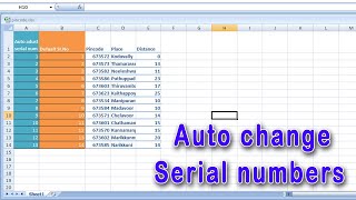 Auto adjust serial numbers in Excel after delete or insert a new raw