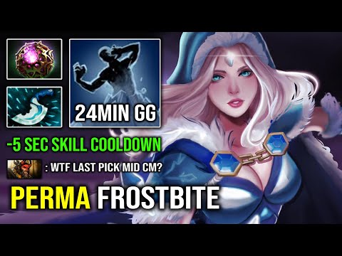 How to Solo Mid Crystal Maiden 100% Perma Frostbite 5 Second Cooldown Octarine Dota 2
