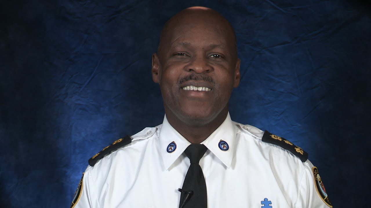 Chief Mark Saunders lending support to Light It Up Blue autism awareness campaign