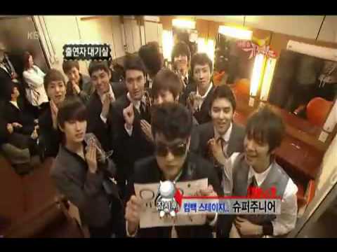 090313 Music Bank 1st Comeback Stage SJ in Waiting Room