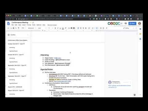 20191022 SIG Arch Conformance Subproject
