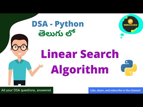 2 0 Linear Search Algorithm Coding In Python Data Structures Algorithms Python In Telugu