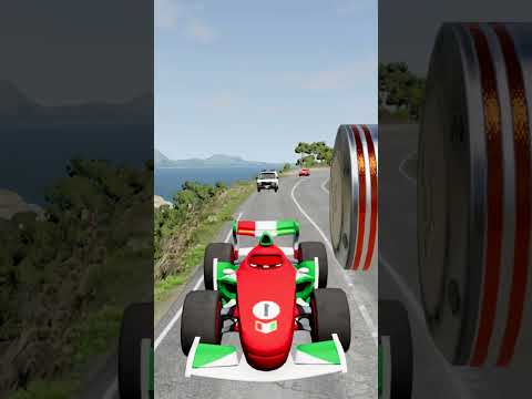 Pixar Cars Vs Huge Bollard Crush | BeamNG.Drive #shorts #beamngdrive #pixar