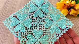 ✨Incredibly Beautiful Crochet Motif🌟How to Make a Heart Patterned Square Design