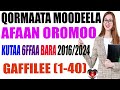 QOORMAATA MOODEELAA AFAAN OROMOO KUTAA 6FFAA BARA 2016 2024