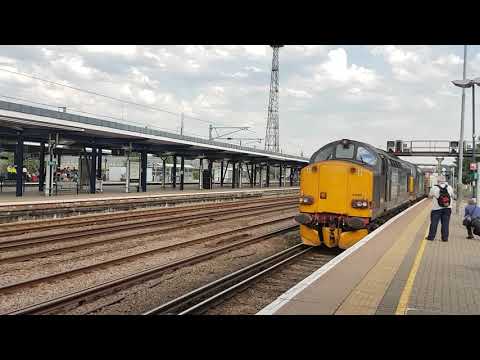 37605 & 37602 on 6M95 Dungeness to Crewe flasks passing Ashford 6th July 2017