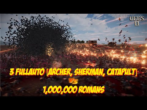 3 UNITS FULLAUTO vs A MILLION ROMANS | Ultimate Epic Battle Simulator 2 | UEBS2