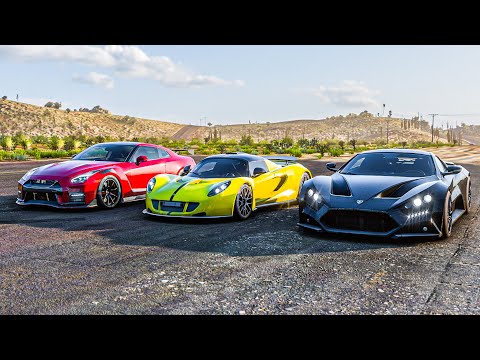 Hennessey Venom GT vs Zenvo ST1 (1464 hp) vs Nissan GT-R Nismo (1047 hp) | Forza Horizon 5