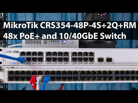 Maršrutizatorius MIKROTIK L5 48x 1GbE PoE jungtys 4x 10GbE SFP+ 2x 40Gbps QSFP+ 1U stovo montavimas video