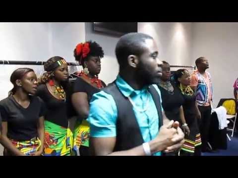 London African Gospel Choir backstage warm up