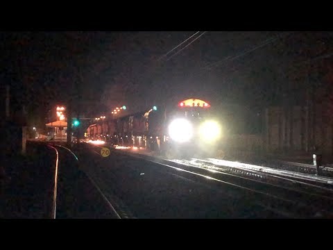 LORAM Narrow gauge Rail grinder at night!