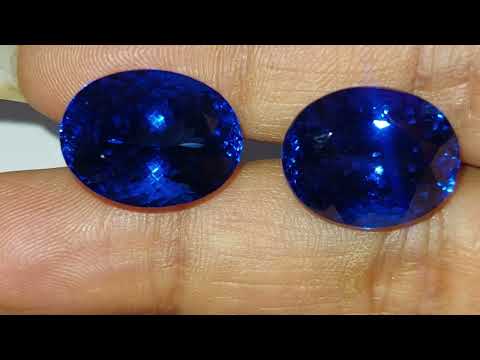 Natural Tanzanite PAIR Oval  36.24Cut Faceted Loose Gemstone