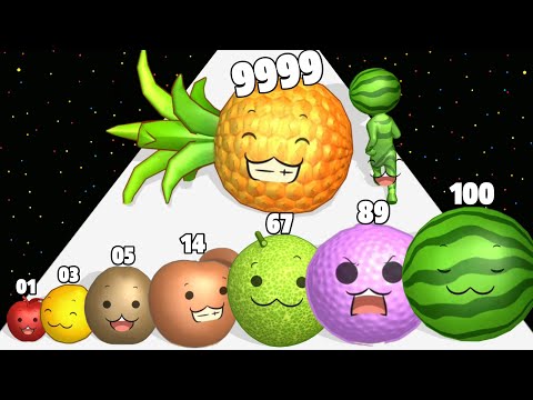Watermelon Run 3D - Level Up Fruit Max Level Gameplay (Fruit Rush 3D)