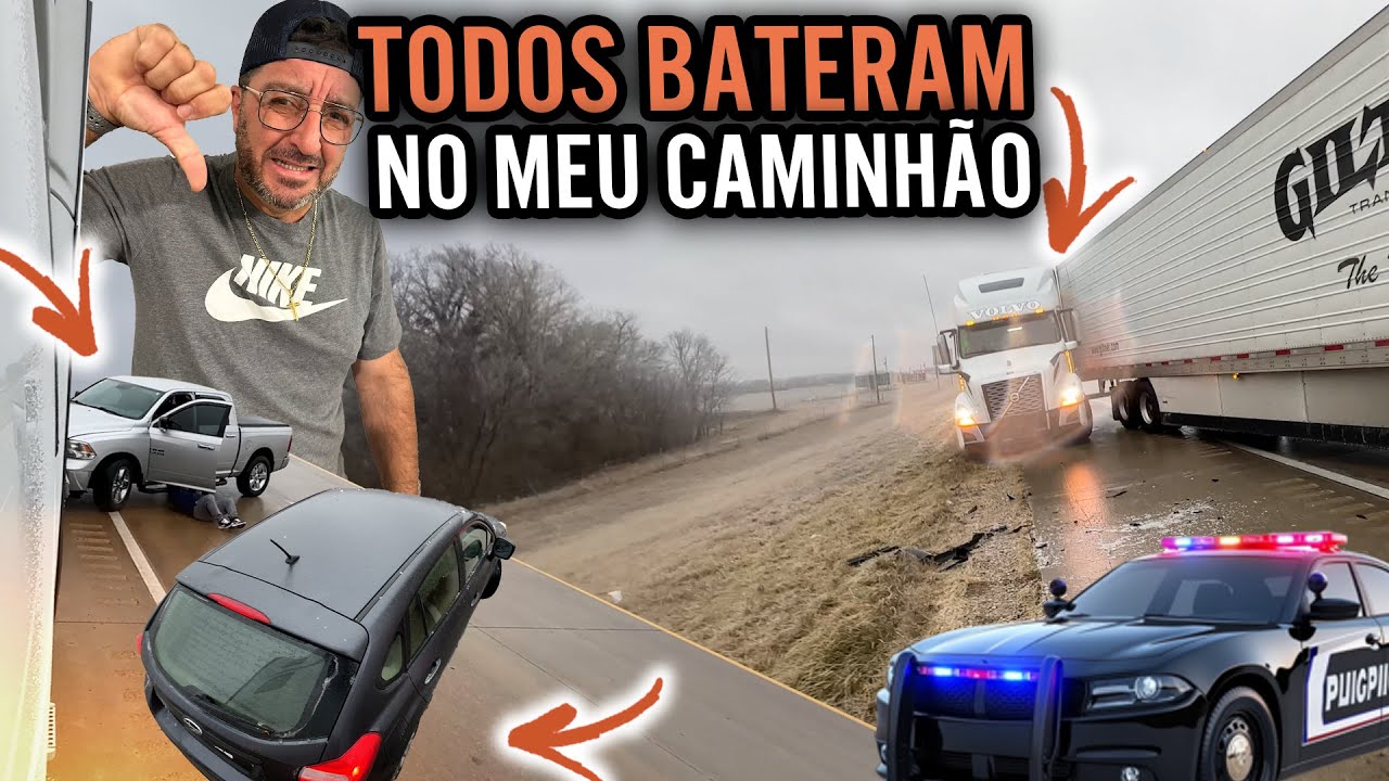 TODOS BATERAM NO MEU CAMINHÃO 🚛 😰 VÁRIOS ACIDENTES NO MESMO LOCAL TEVE QUE COLOCAR CORRENTES