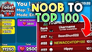 NOOB BEATS ENDLESS MODE LEADERBOARDS! Toilet Tower Defence #roblox