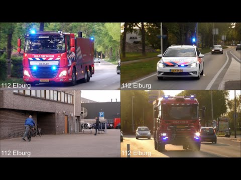 [Opkomst + Uitruk] P1 Hulpdiensten met spoed naar een industriebrand in Oldebroek