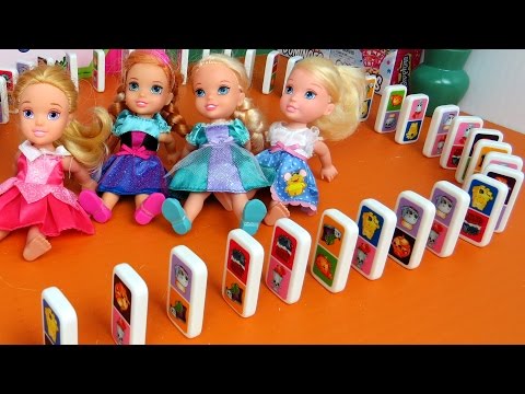 DOMINO Shopkins ! Elsa, Anna toddlers & friends play