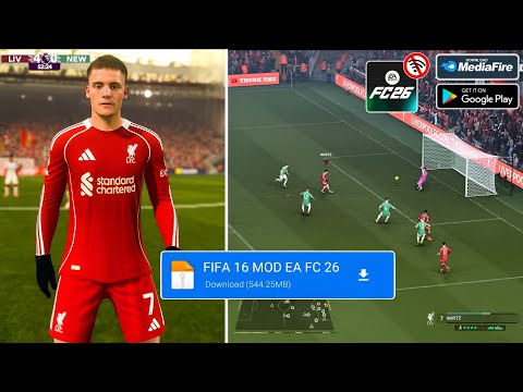 Update! FIFA 16 MOD FC 26 Android Offline | Career Mode FULL FACES & KITS New Update Transfer 25/26