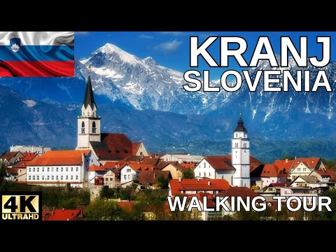 Kranj, Slovenia 4K - Historical City Walking Tour - With Subtitles