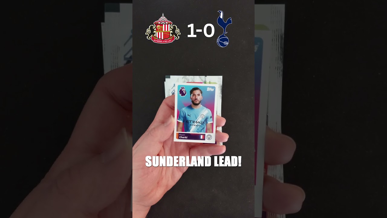 PREDICTING SUNDERLAND vs TOTTENHAM using TOPPS PREMIER LEAGUE STICKERS! #shorts