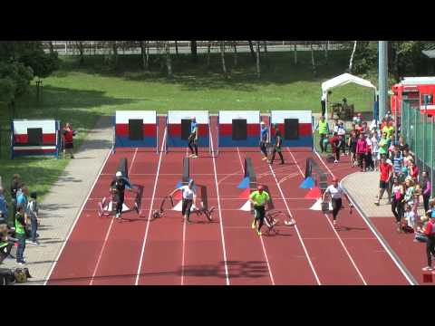 M Lidmila, J Gášek, S Paulíček a P Langer čtvrtfinále 100m Ostrava 31 5 2014